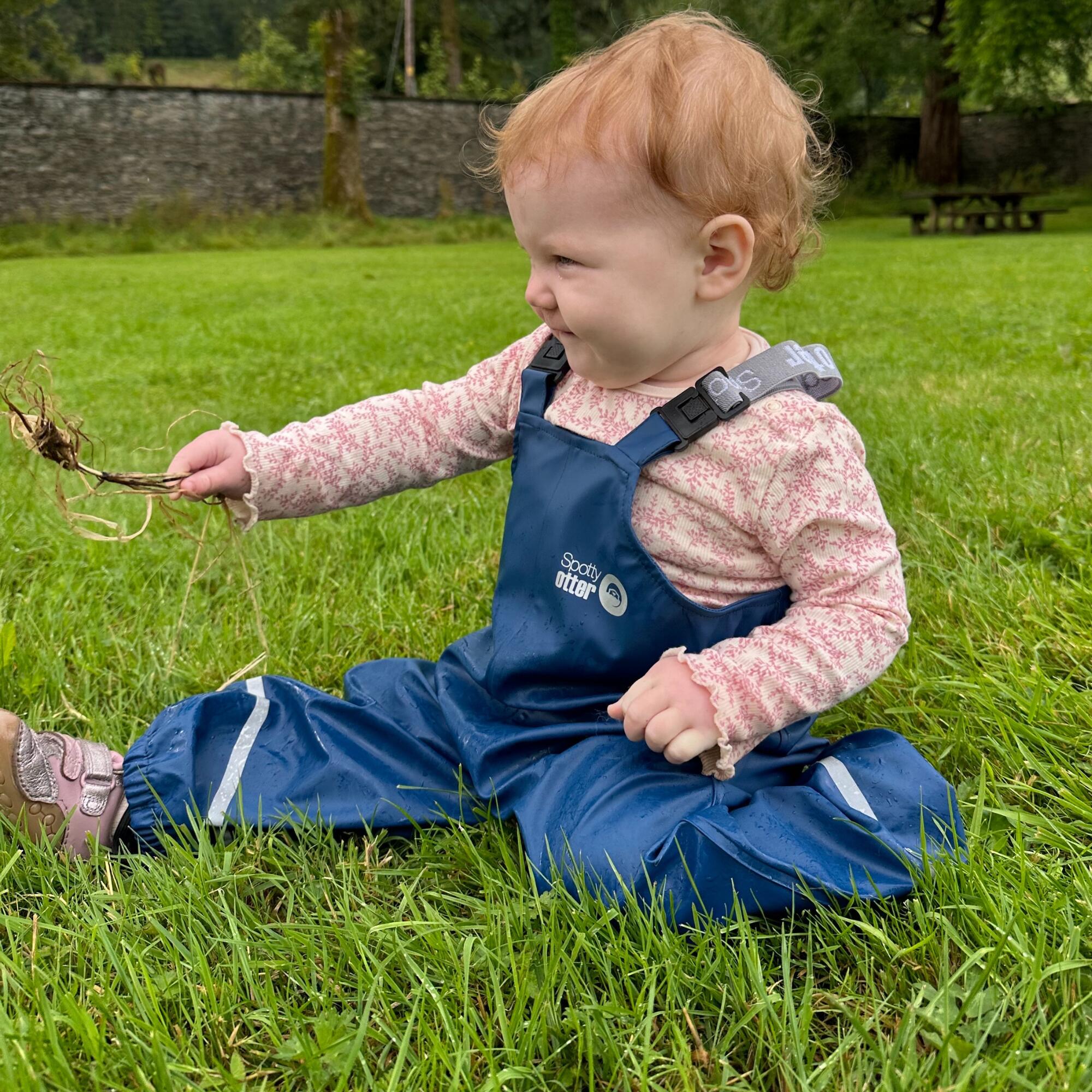 Spotty Otter Forest Ranger Waterproof PU Dungarees Navy 4/5