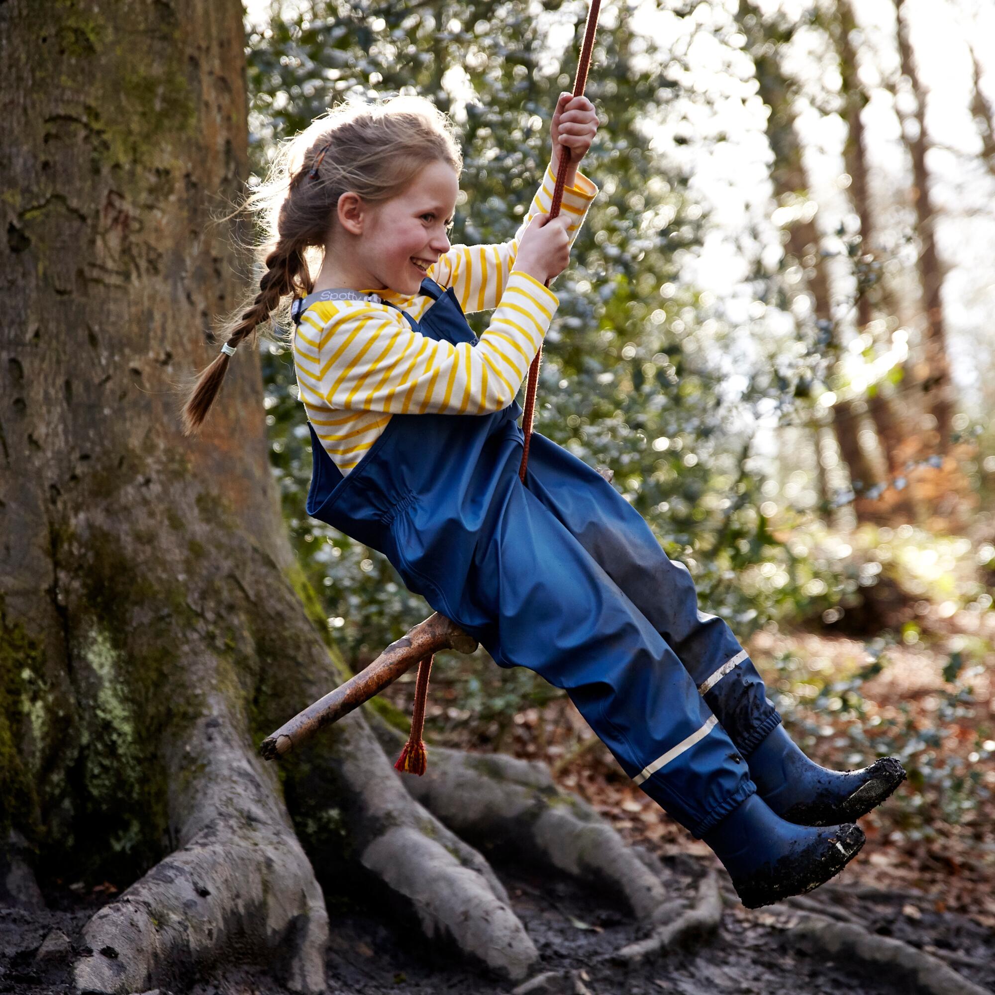 Spotty Otter Forest Ranger Waterproof PU Dungarees Navy 5/5