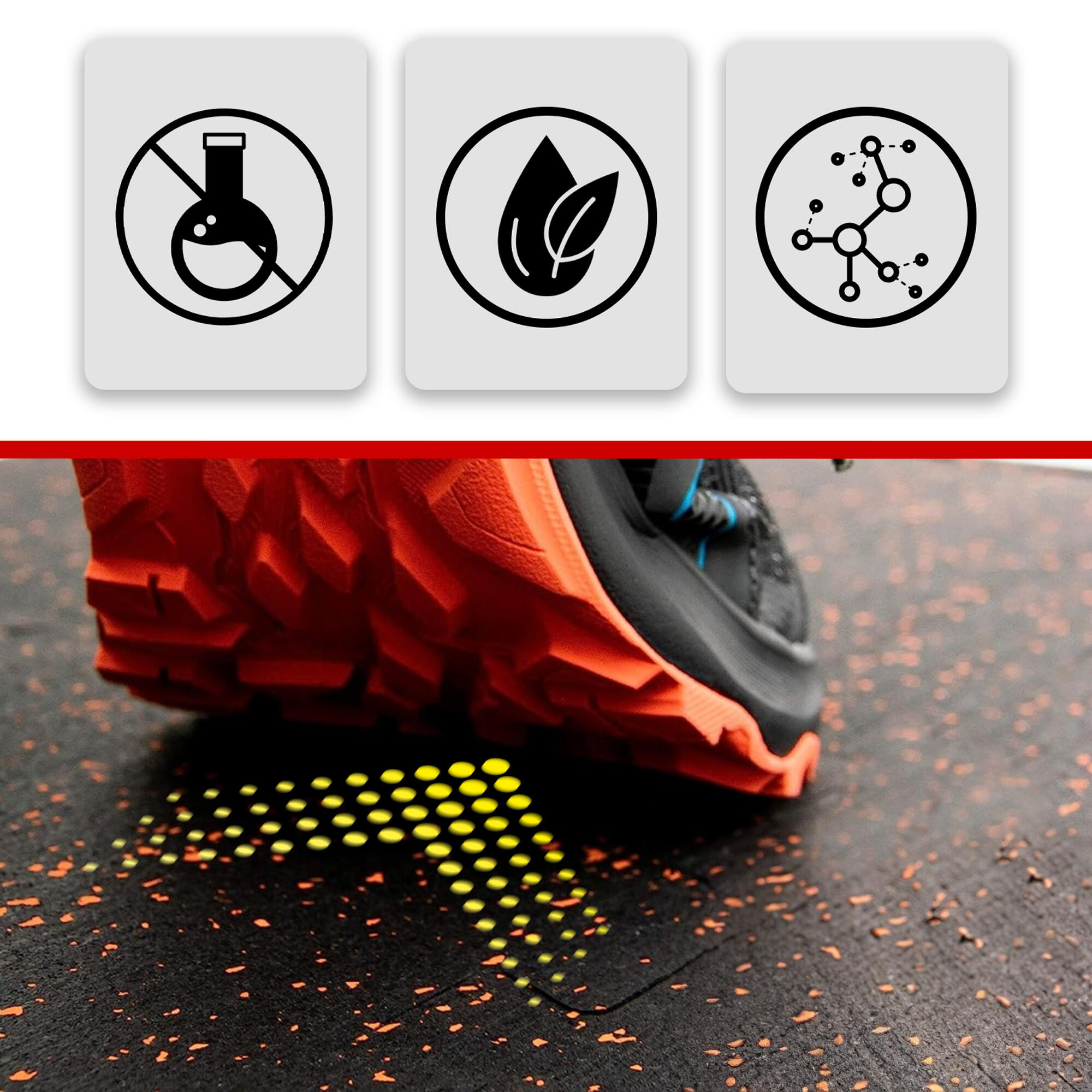 Bodenschutzmatte Fitness - schwere Kautschuk-Bodenmatte - 40er Set Puzzlematte 5/7