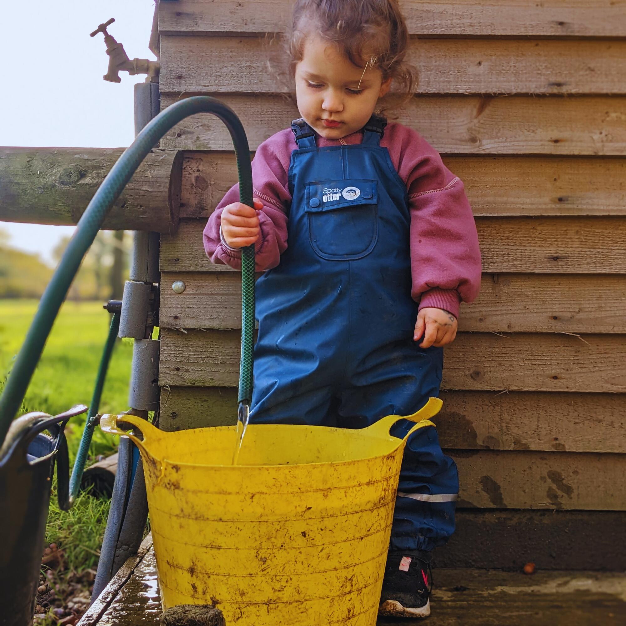 Spotty Otter Forest Leader Insulated PU Dungarees Navy 7/7