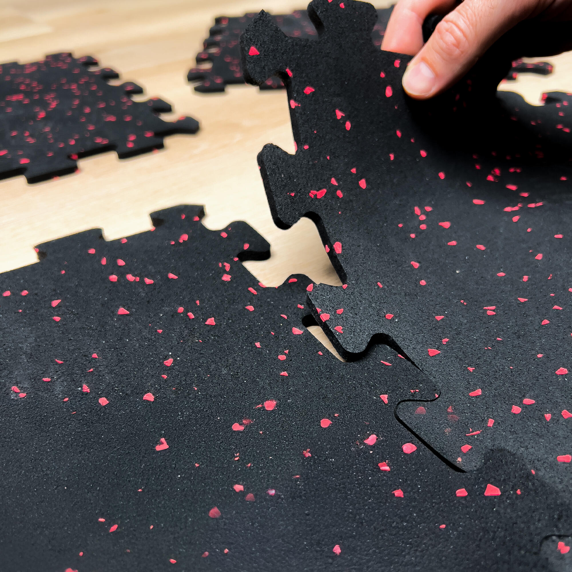 Bodenschutzmatte Fitness – Vollgummi-Bodenmatte – 8er-Set Puzzlematten 5/6