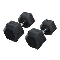 Haltères hexagonales 32,5kg Fitness Tech Set 2 Unités