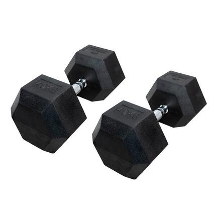 Haltères hexagonales 40kg Fitness Tech Set 2 Unités