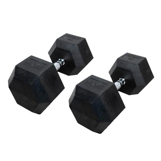 Haltères hexagonales 40kg Fitness Tech Set 2 Unités