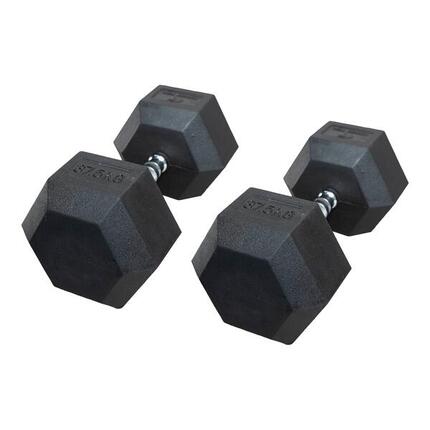 Haltères hexagonales 37,5kg Fitness Tech Set 2 Unités