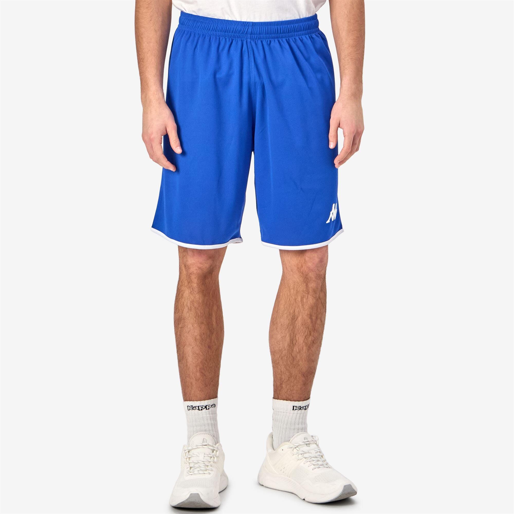 Pantaloncini sportivi da uomo in poliestere blu da basket 4/7