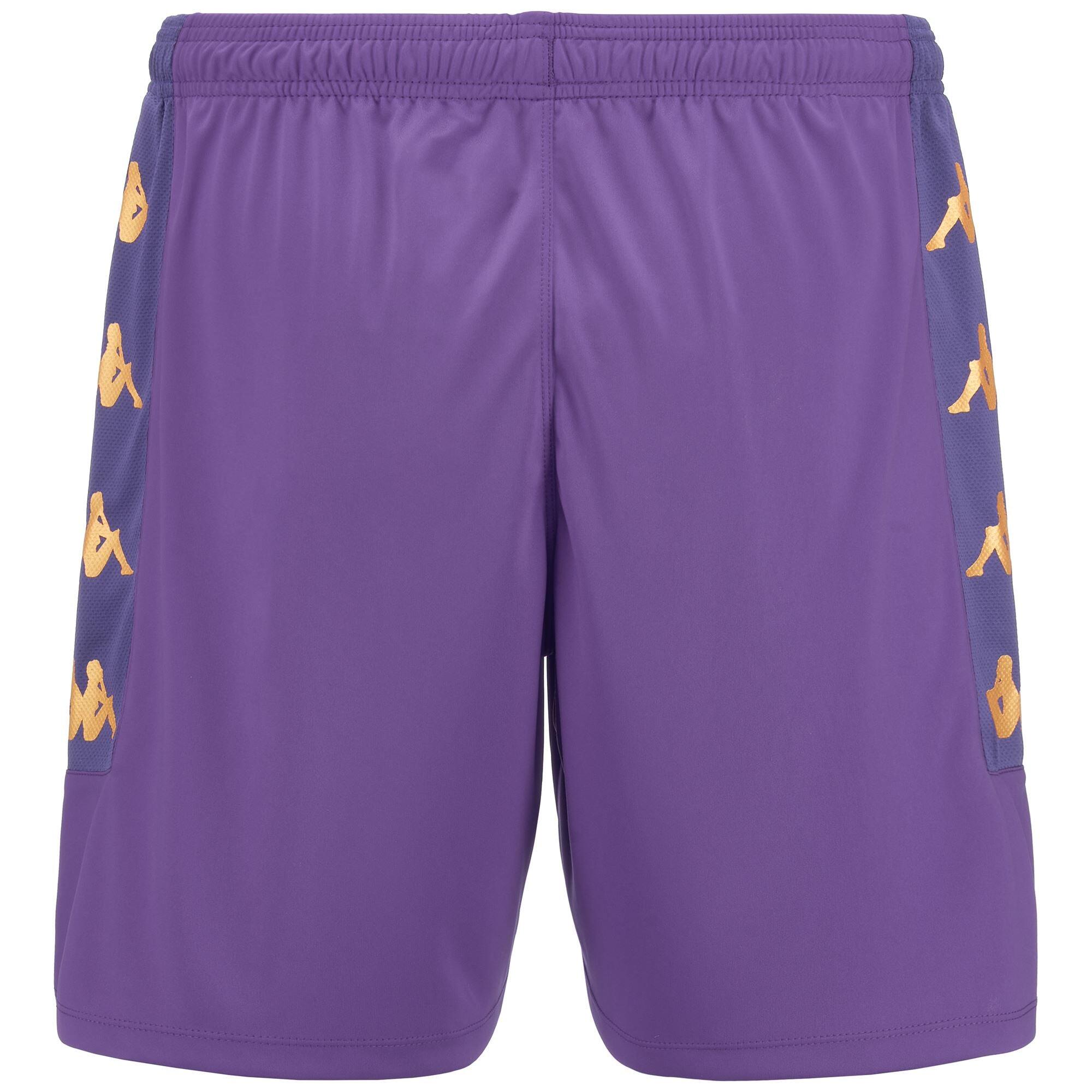 Pantaloncini sportivi da bambino in poliestere viola da calcio 3/5