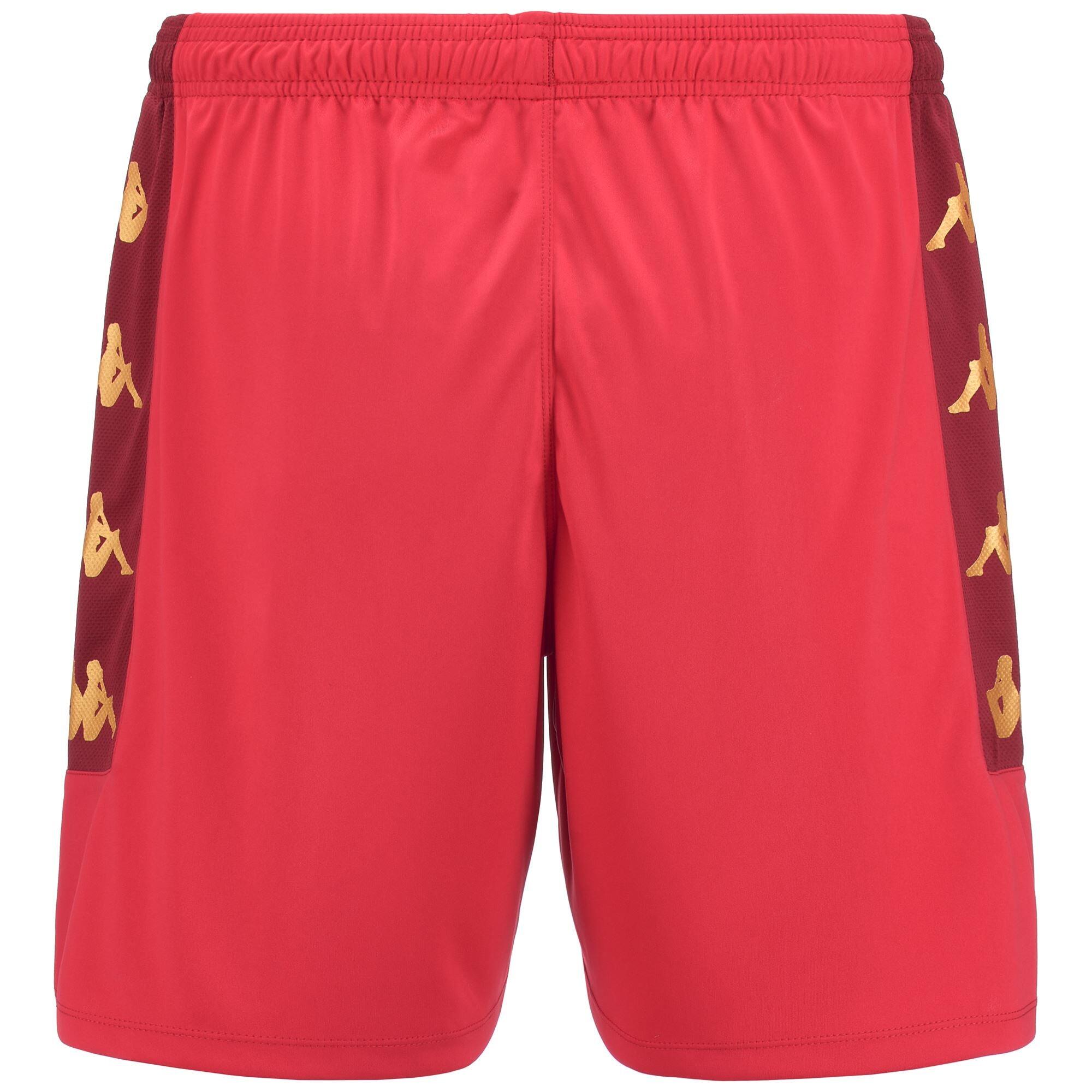 Pantaloncini sportivi da bambino in poliestere rosso da calcio 3/5
