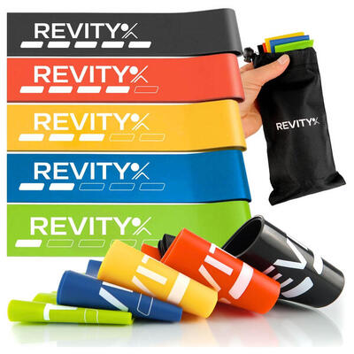 Fitness Mini-Widerstandsband-Set 5 Stk. Mini Bands mit Zubehör und Trainingsplan