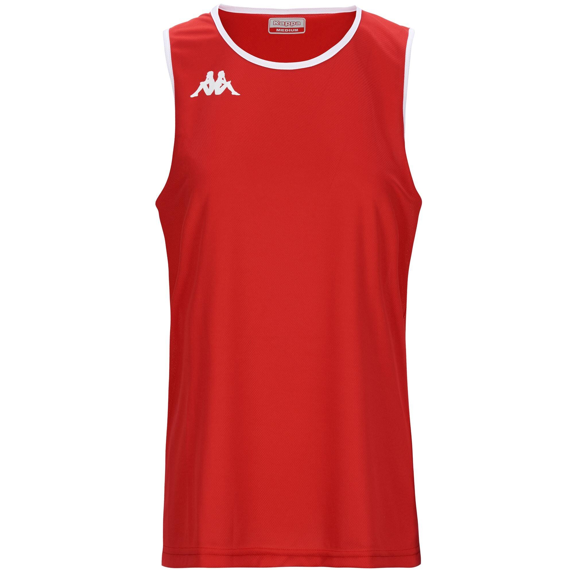 Kappa - Maillot Basketball Garçon Danco Rouge - Maillot Manches Courtes - Blanc|multicolore|rouge - Decathlon
