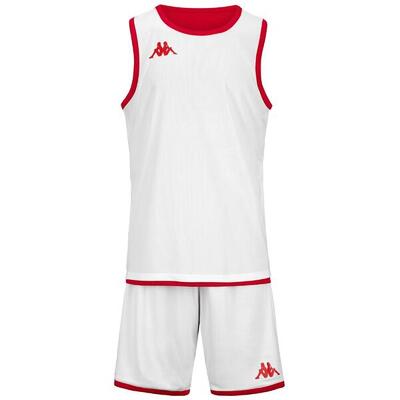 Completo canotta pantaloncino da uomo in poliestere verde da basket