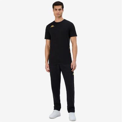 T shirt maglietta da uomo in cotone nero da calcio