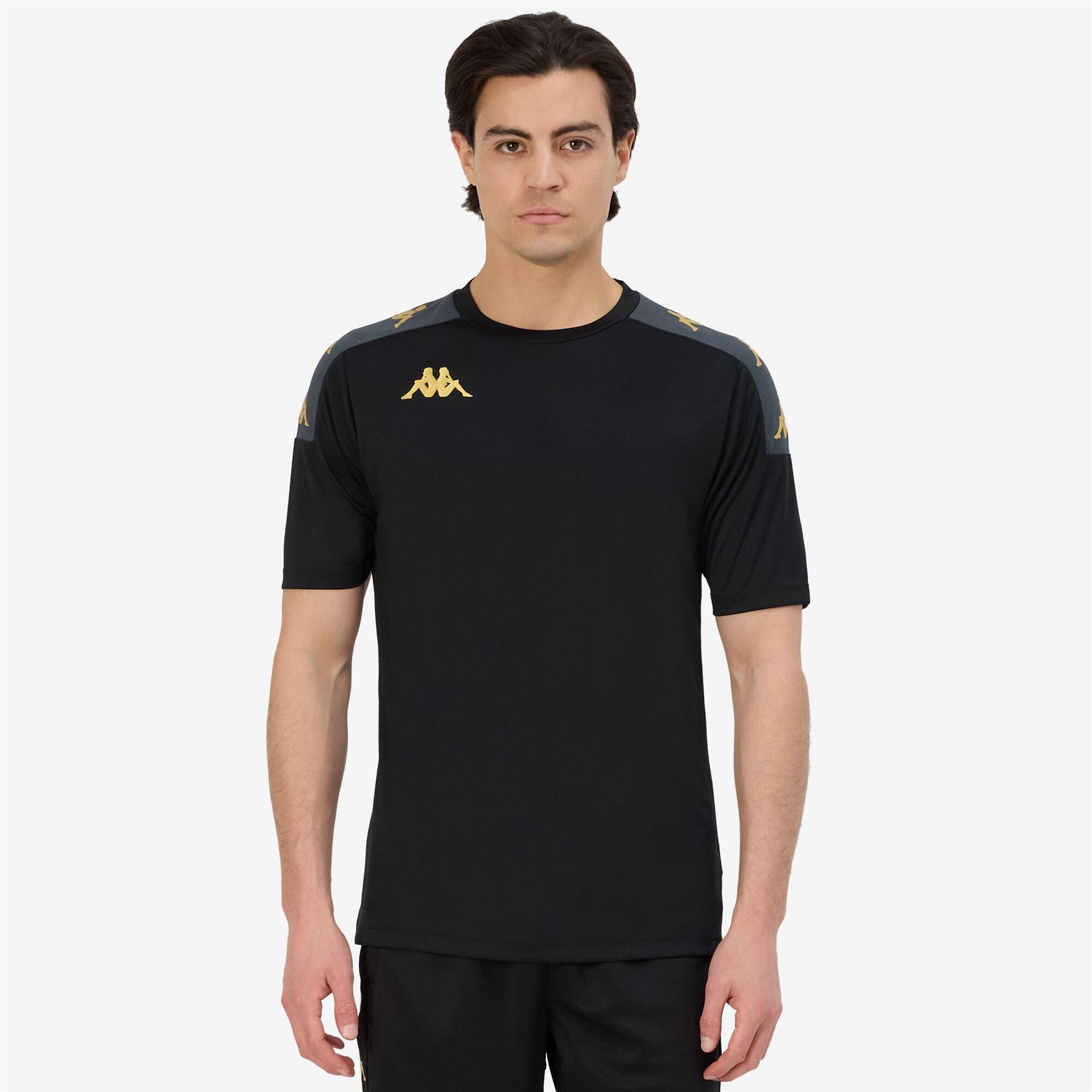 t-shirt da uomo in poliestere nero da fitness 4/7