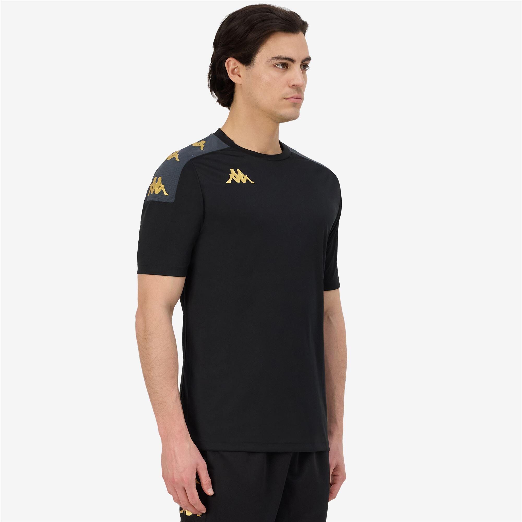 t-shirt da uomo in poliestere nero da fitness 5/7