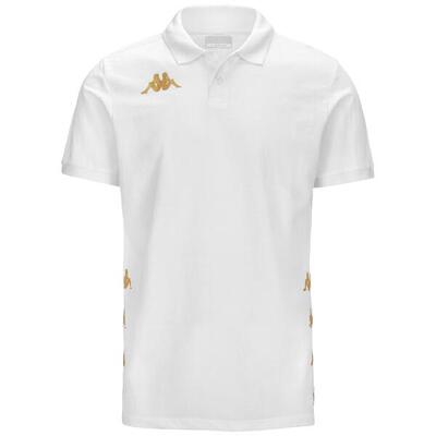 Polo da bambino in cotone bianco da calcio