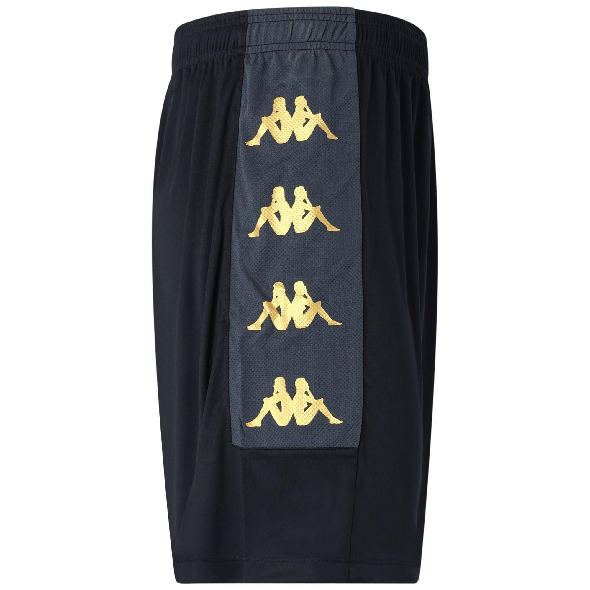 Pantaloncini sportivi da bambino in poliestere nero da calcio 3/7