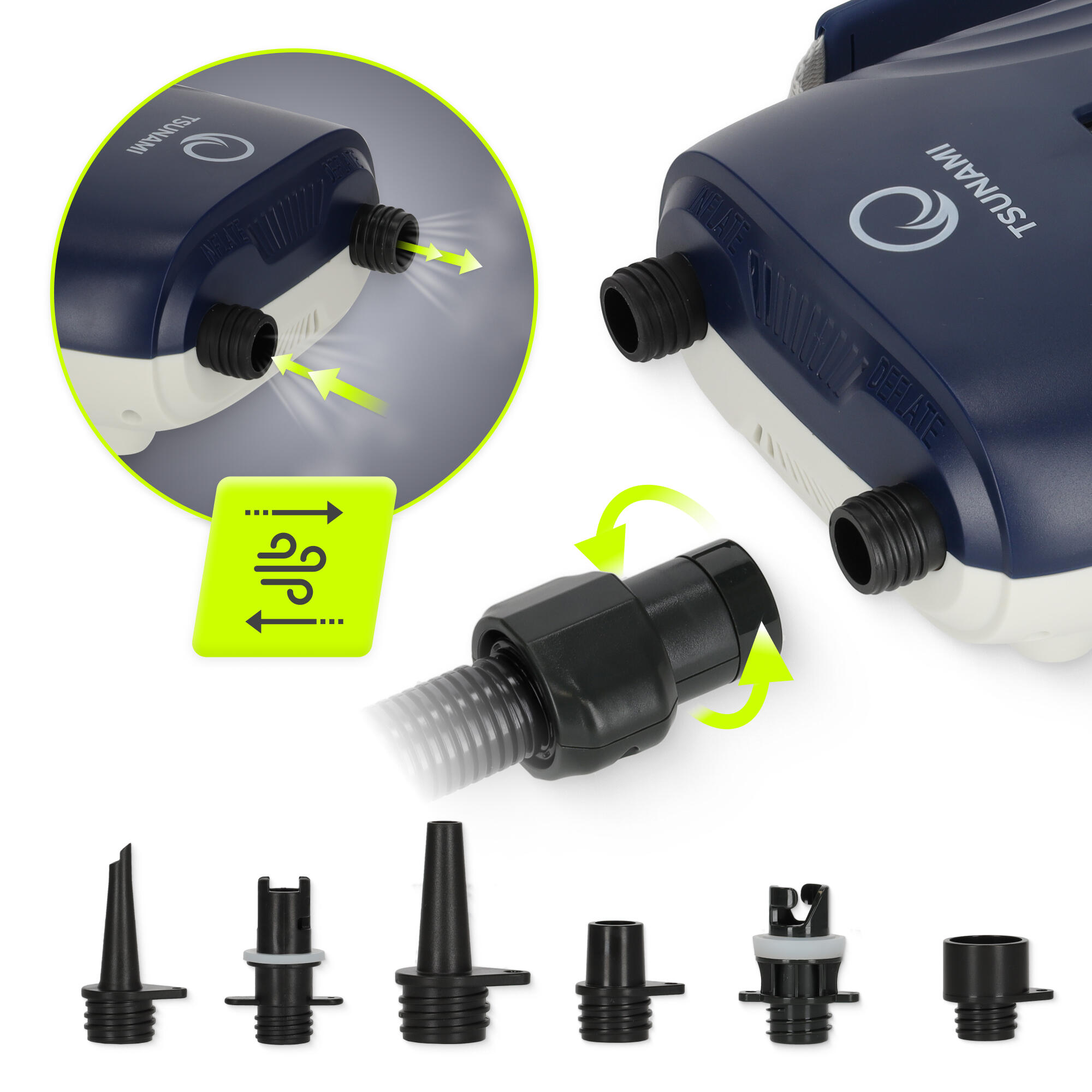Pomp Stand Up Paddle SUP Unisex TSUNAMI Elektrisch Draadloos met Batterij 20 PSI 4/7