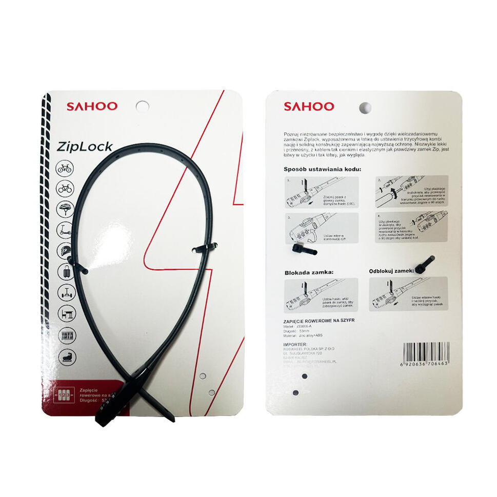 Zapięcie rowerowe ZipLock, SAHOO
