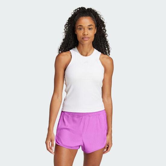 All Gym Seasonal Rib Tight Fit Tonal 3-Stripes Tanktop