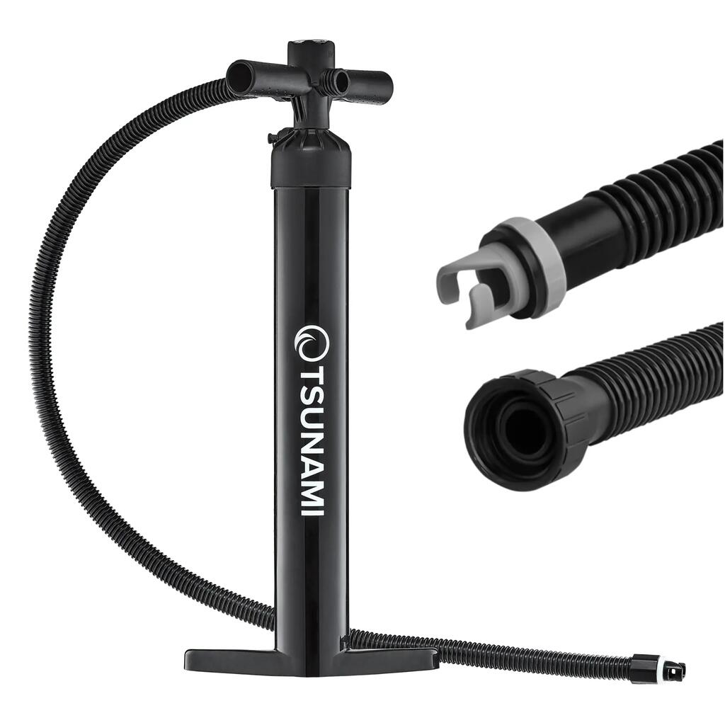 Ръчна помпа за SUP TSUNAMI Double Action 29 PSI, 63 см, маркуч 125 см, манометър