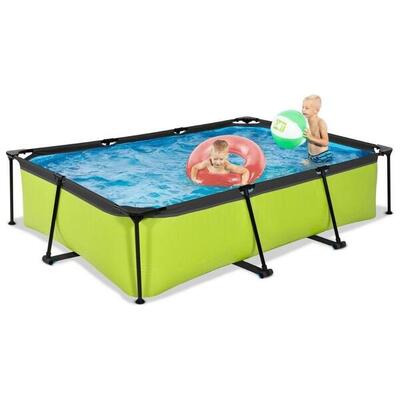 Zwembad met kinderfilterpomp exit toys lime 300 x 200 x 65 cm