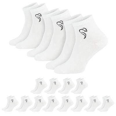 Quarter Sneaker Socken | 12 Paar | Damen und Herren | Weiß