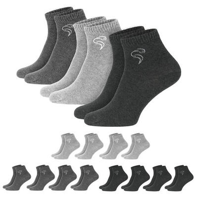 Quarter Sneaker Socken | 12 Paar | Damen und Herren | Weiß