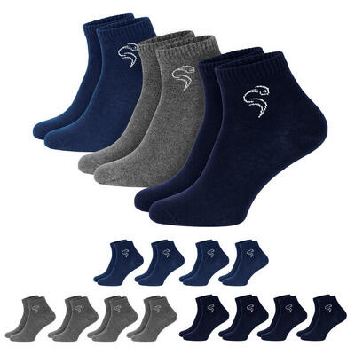 Quarter Sneaker Socken | 12 Paar | Damen und Herren | Weiß