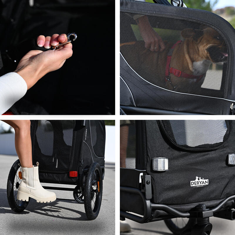Deryan Luxe Pet Trailer - Remorque pour vélo - Remorque pour chien - Max. 20 kg