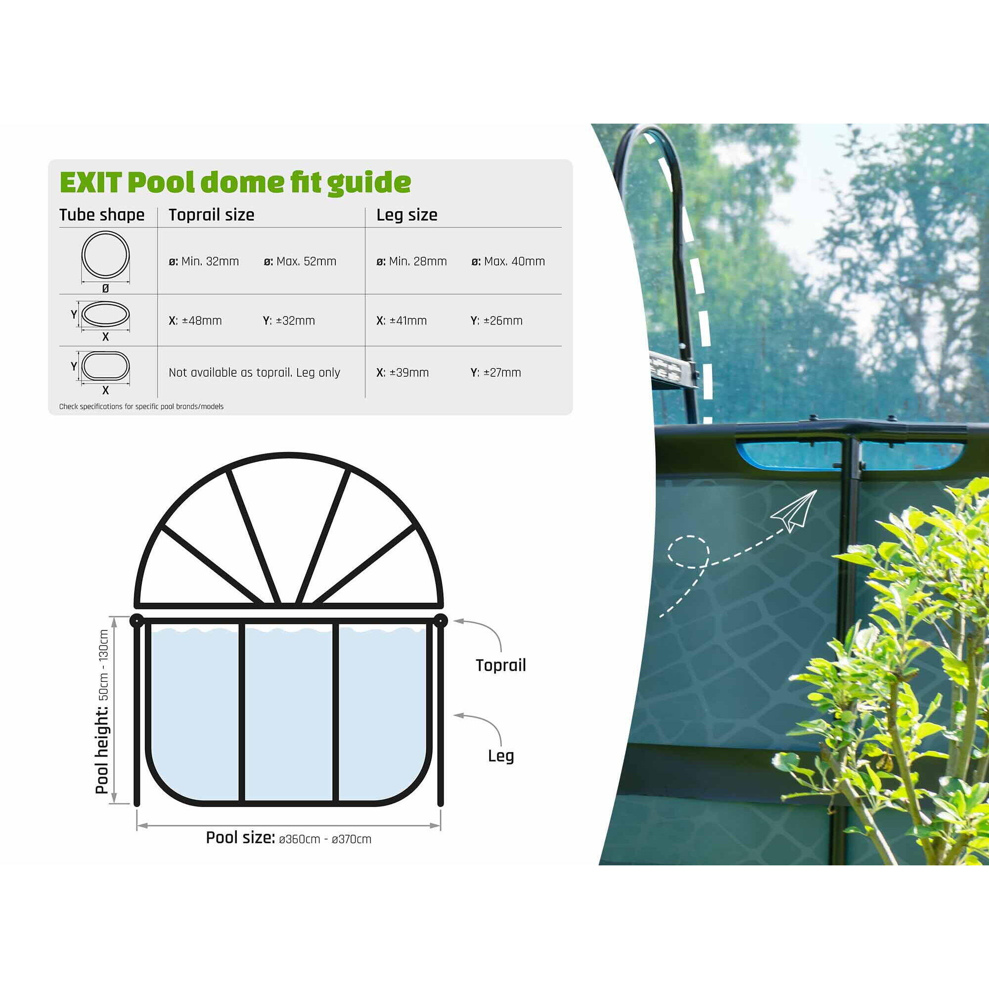 Pool Abdeckung ECO ø360cm - universal 6/7