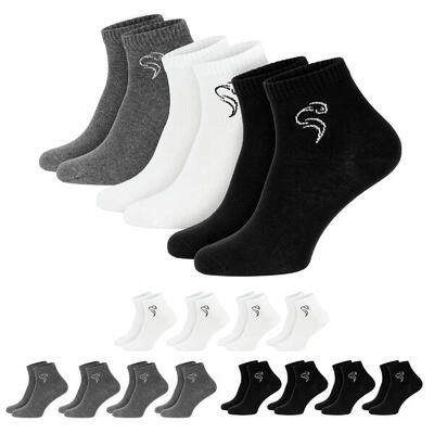 Quarter Sneaker Socken | 12 Paar | Damen und Herren | Weiß