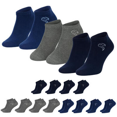 Basic Sneaker Socken | 12 Paar | Damen und Herren | Schwarz