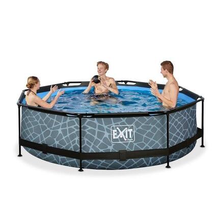 Piscine avec pompe filtrante enfant Exit Toys Stone 300 x 76 cm