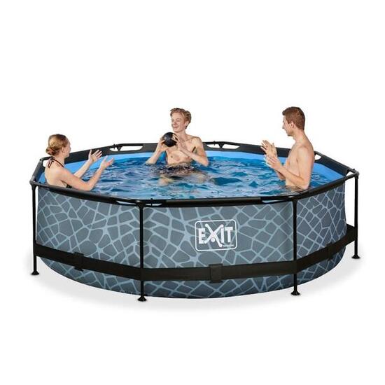 Piscine avec pompe filtrante enfant Exit Toys Stone 300 x 76 cm