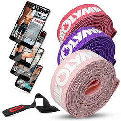 Set de bandes de résistance en tissu – 3 niveaux de résistance avec sacoche