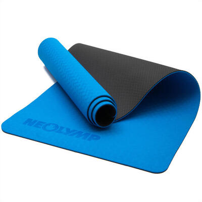 Yogamat blau– antislip sportmat. pilatesmat met draagriem. fitnessmat voor thuis