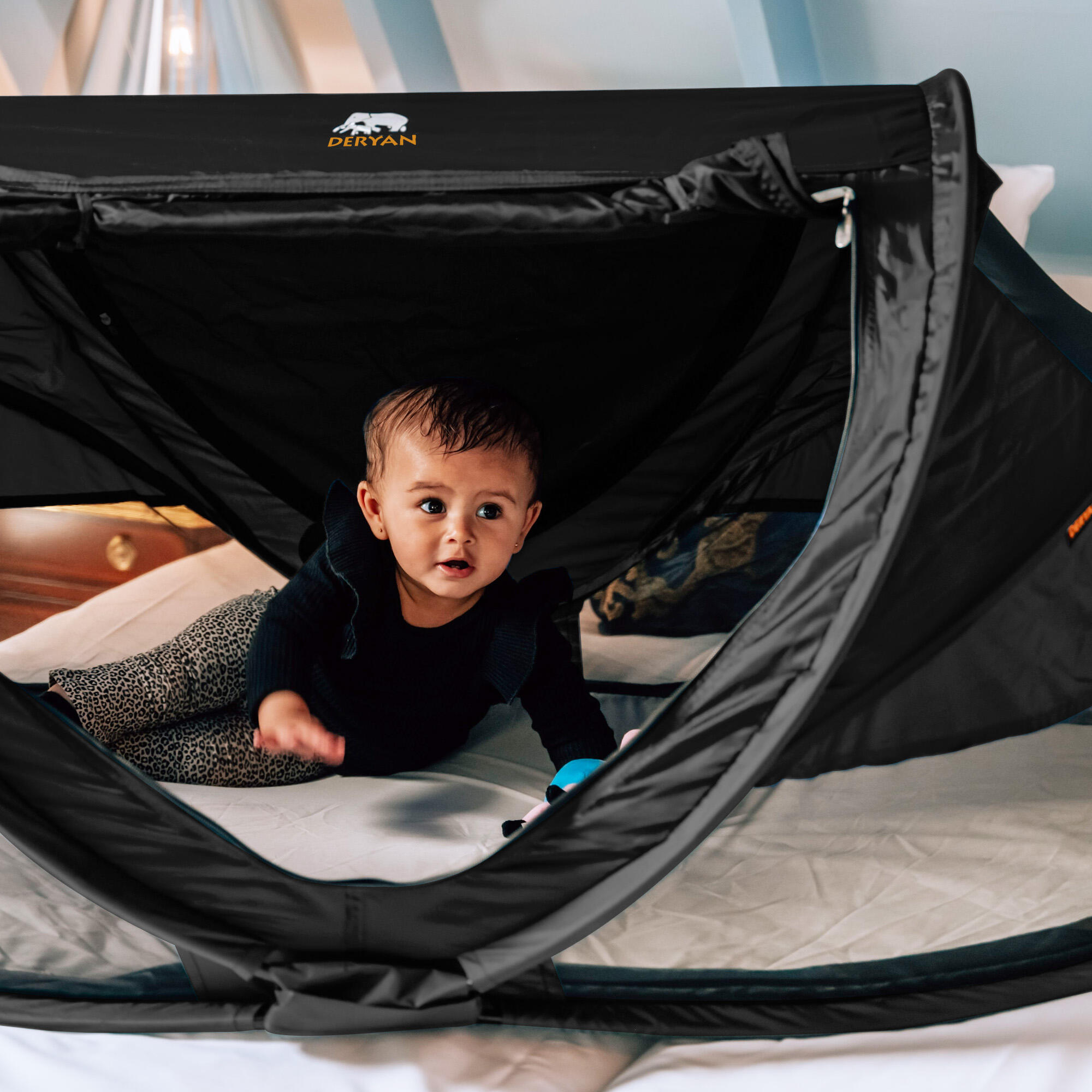 Lit de camping Peuter Luxe - Avec matelas autogonflant - Noir 6/8