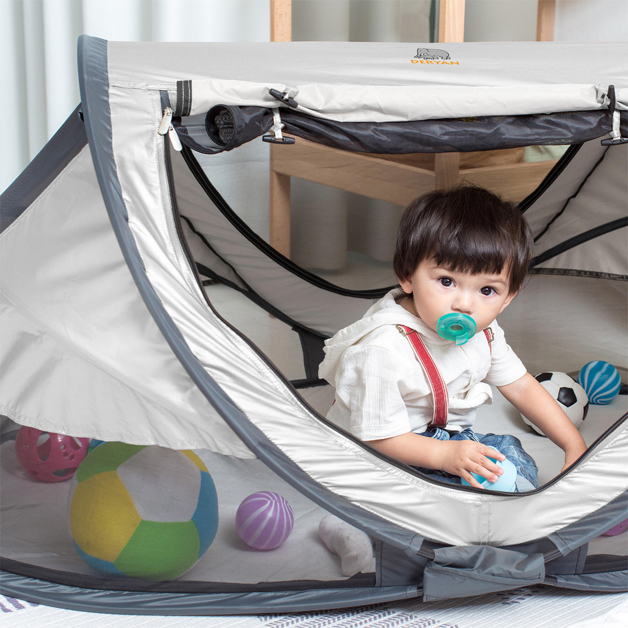 Lit de camping Peuter Luxe- Avec matelas autogonflant - Argent 6/8