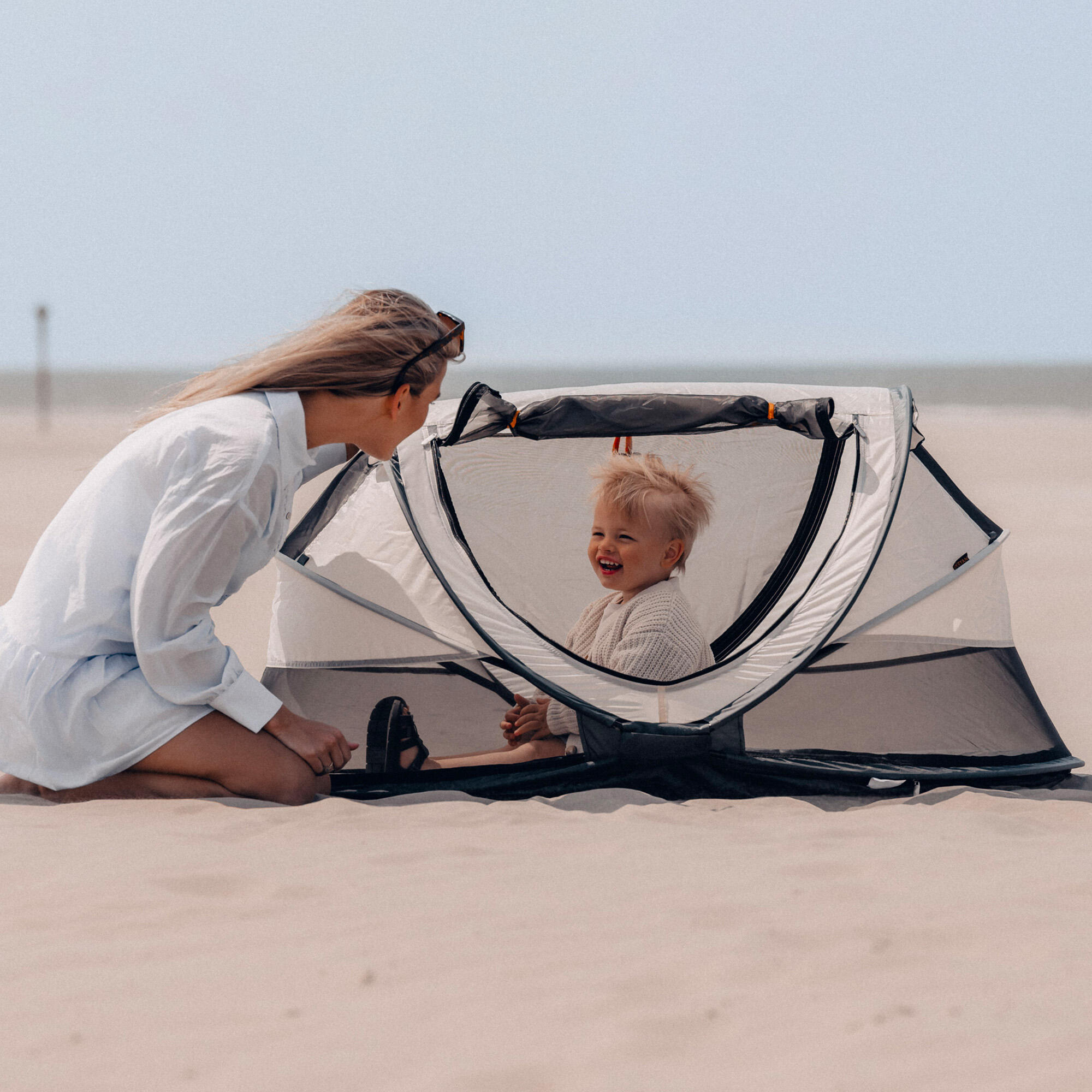 Lit de camping Peuter Luxe- Avec matelas autogonflant - Crème 6/8