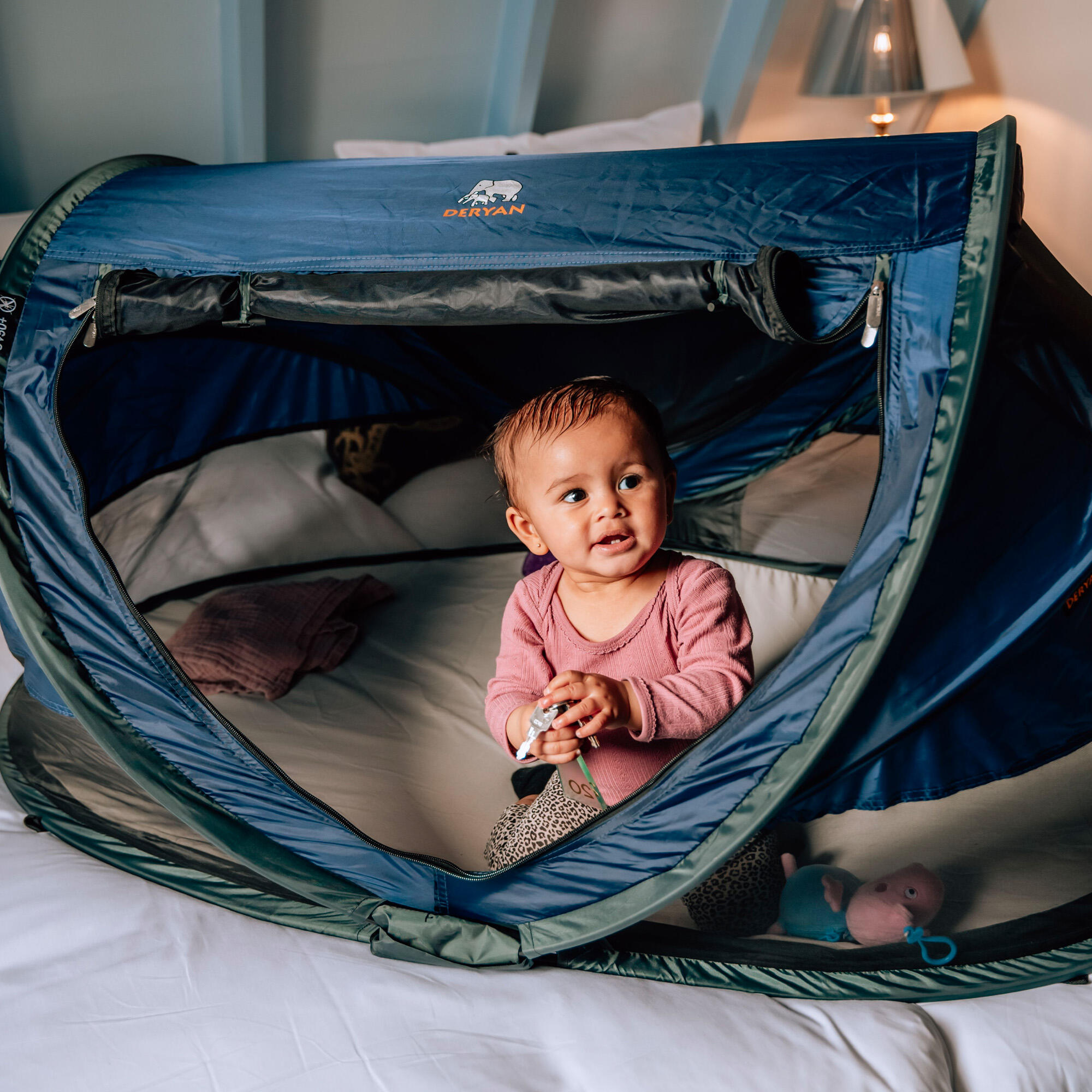 Lit de Voyage Luxe pour Tout-Petit - Matelas Auto-Gonflant Inclus - Bleu Marine 5/8
