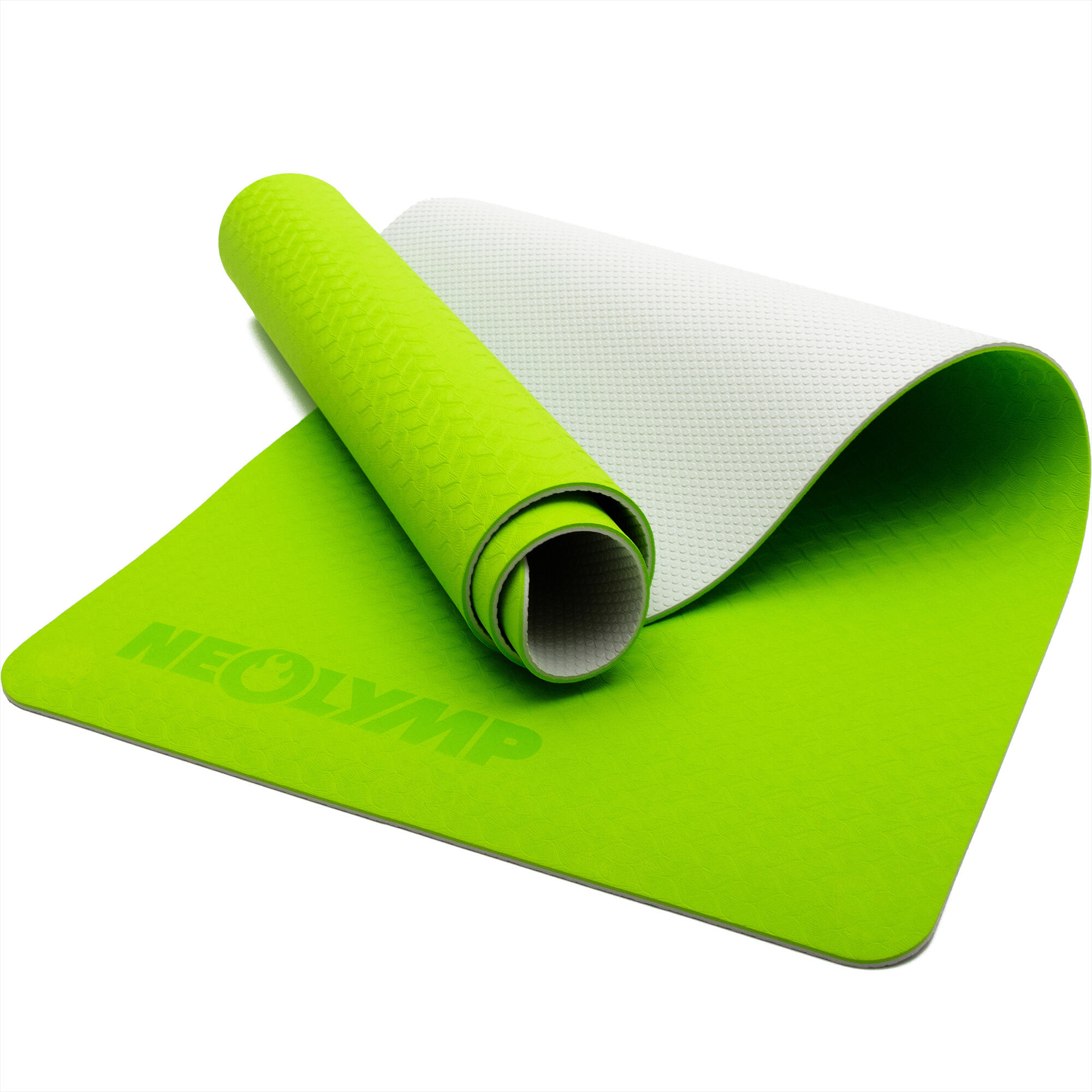 Neolymp - Tapis De Yoga Antidérapant Citron Vert – Tapis Pilates Avec Sangle De Transport - Tapis De Yoga - Jaune|vert - 183 Cm - Decathlon