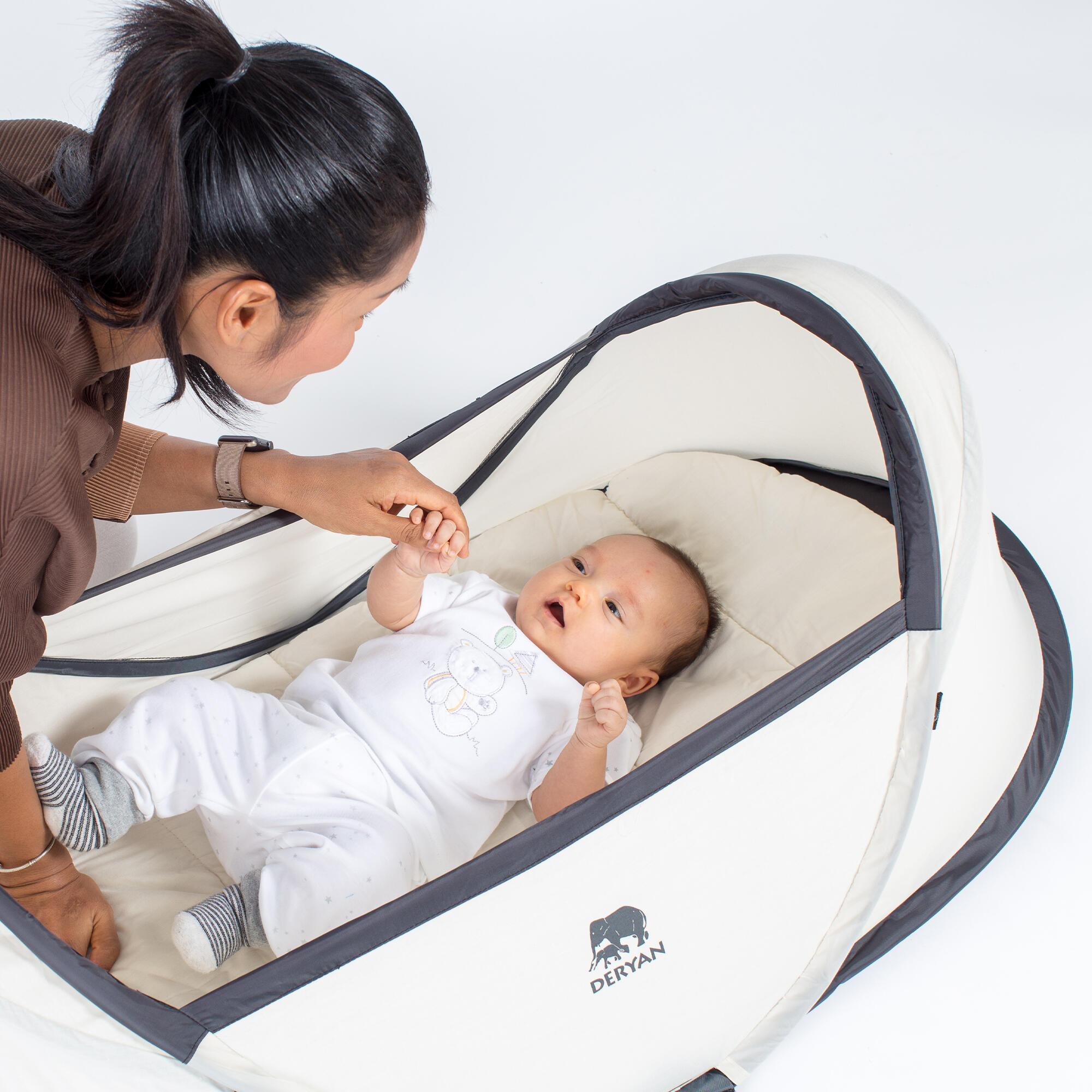 Infant Pop-Up BabyBox - Lit de camping - Moustiquaire pour bébé - Crème 5/7
