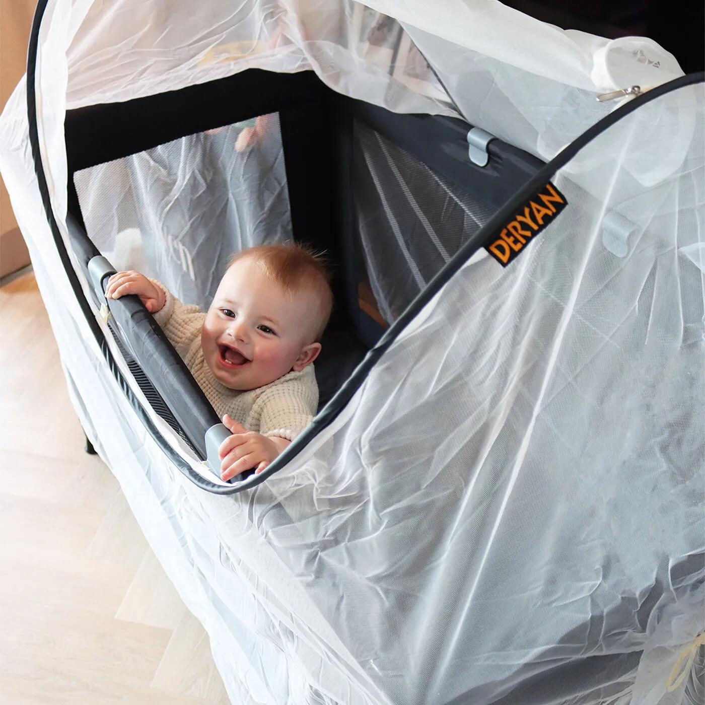 Pop-up klamboe voor reizen en thuis, bedhemel voor tweepersoonsbed en eenpersoonsbed, universele klamboe bedtent voor baby volwassen reizen camping thuis buiten,Grijs,190x80cm