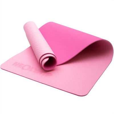 Yogamat pink– antislip sportmat. pilatesmat met draagriem. fitnessmat voor thuis