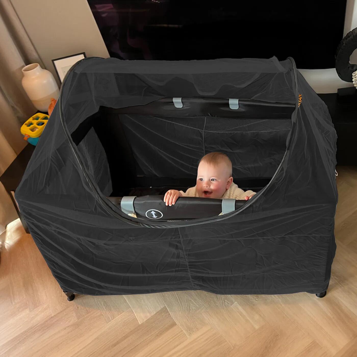 Mosquitera para cama de camping - mosquitera para bebes - Pop Up - Negro 4/5
