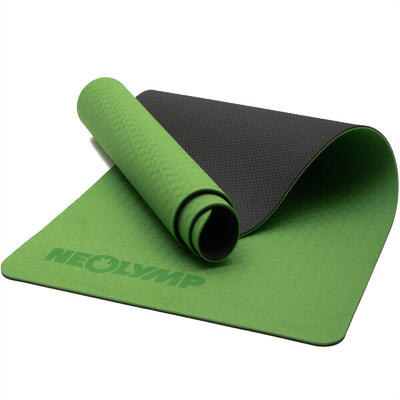 Yogamat mosgroen – antislip sportmat. pilatesmat met draagriem voor thuisfitness