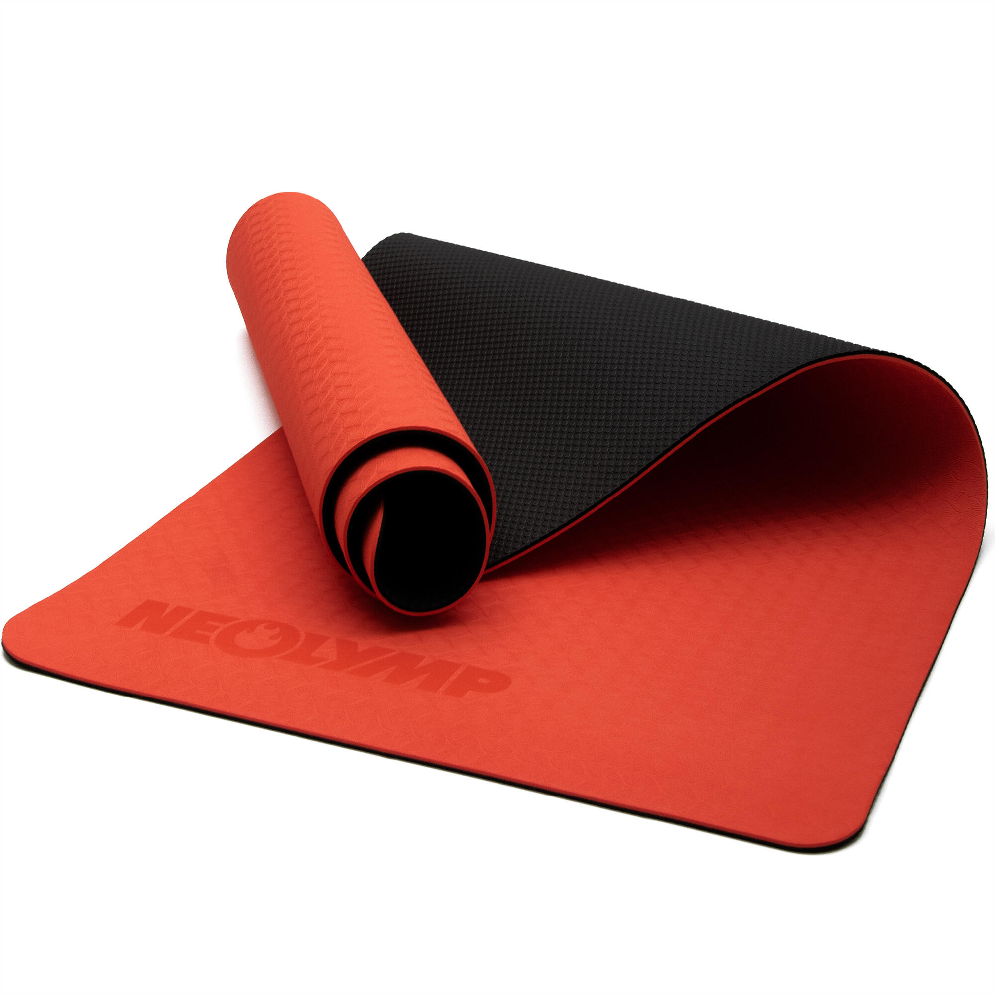 NEOLYMP Yogamat rot – Antislip sportmat, pilatesmat met draagriem voor thuisfitness