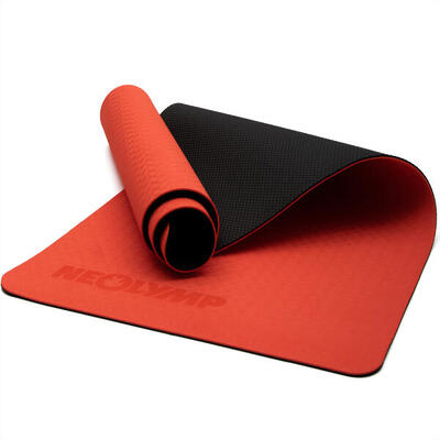Yogamat rot – antislip sportmat. pilatesmat met draagriem voor thuisfitness