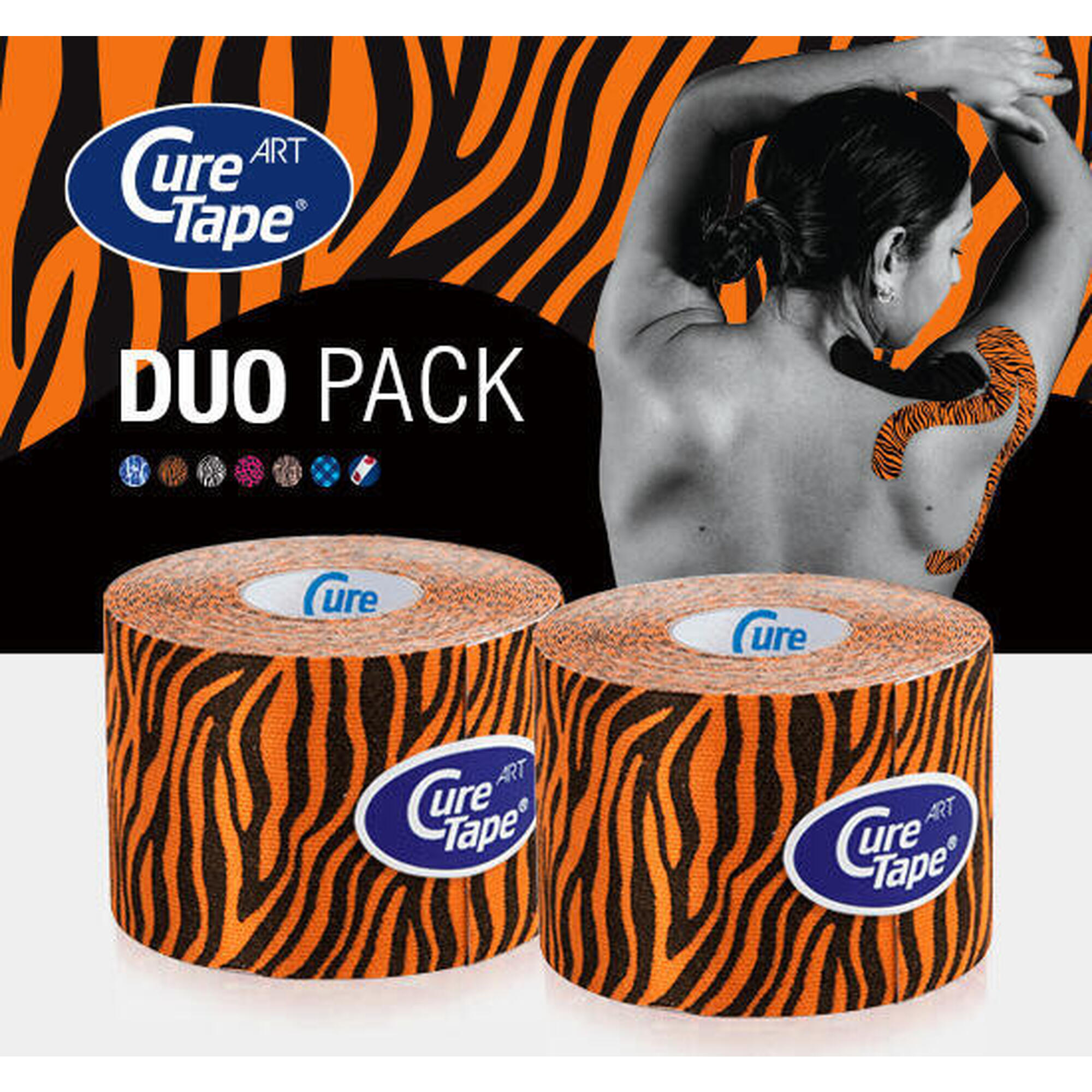Curetape - Curetape® Art Kinesiotape  - Ensemble D'Offres Spéciales - Tiger - Bande De Kinésiologie - Multicolore|noir|orange|rouge - Taille Unique - Decathlon