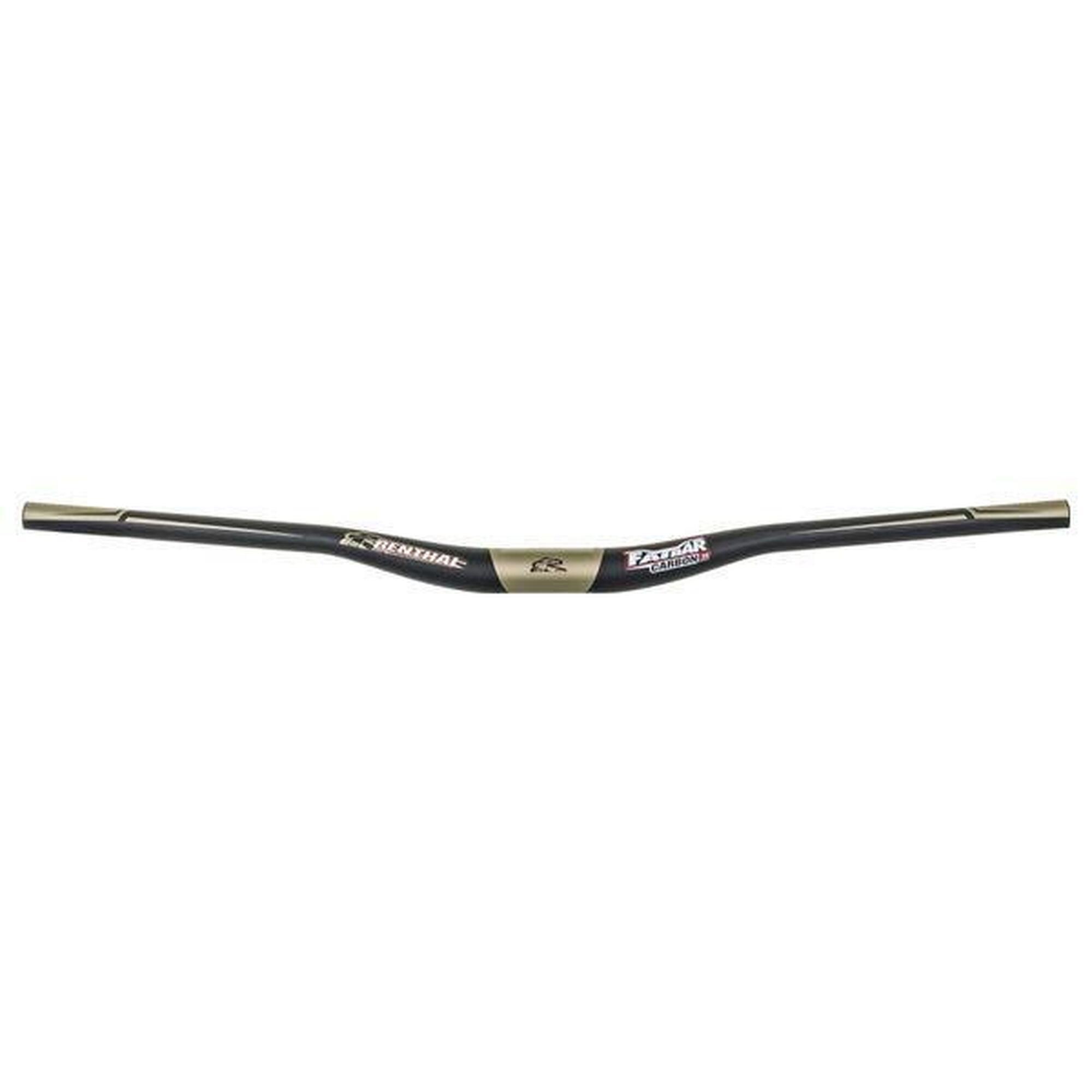 Guidon VTT Renthal Fatbar Carbon Riser - 35x800 Mm, Carbone/Or, Alu 7050, Pour XC/Trail - 3